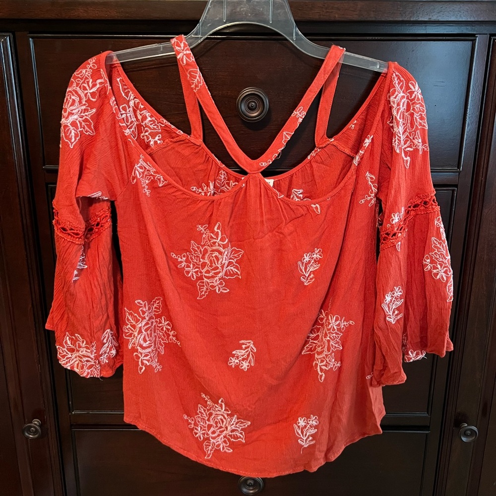 Open shoulder blouse
